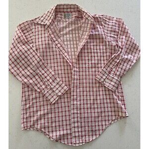 Vintage Arrow Collar Man Red And White Button Up Mens sz 16-32